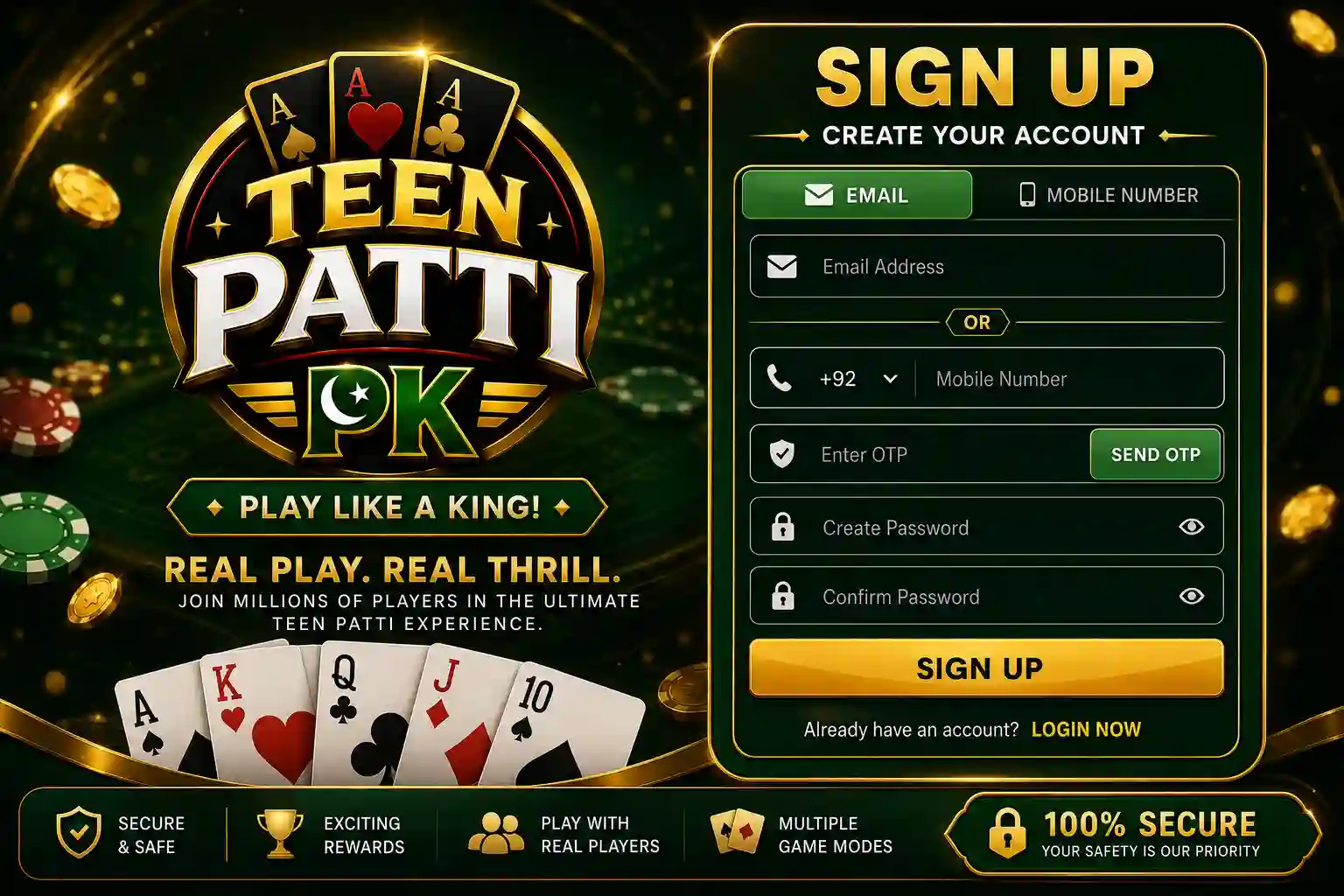 How to Sign up in Teen Patti